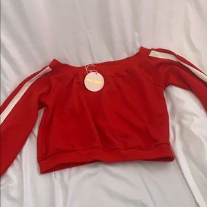 Off the shoulder track top